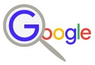 illustratie vergrootglas met uitvergrootte letter G van Google